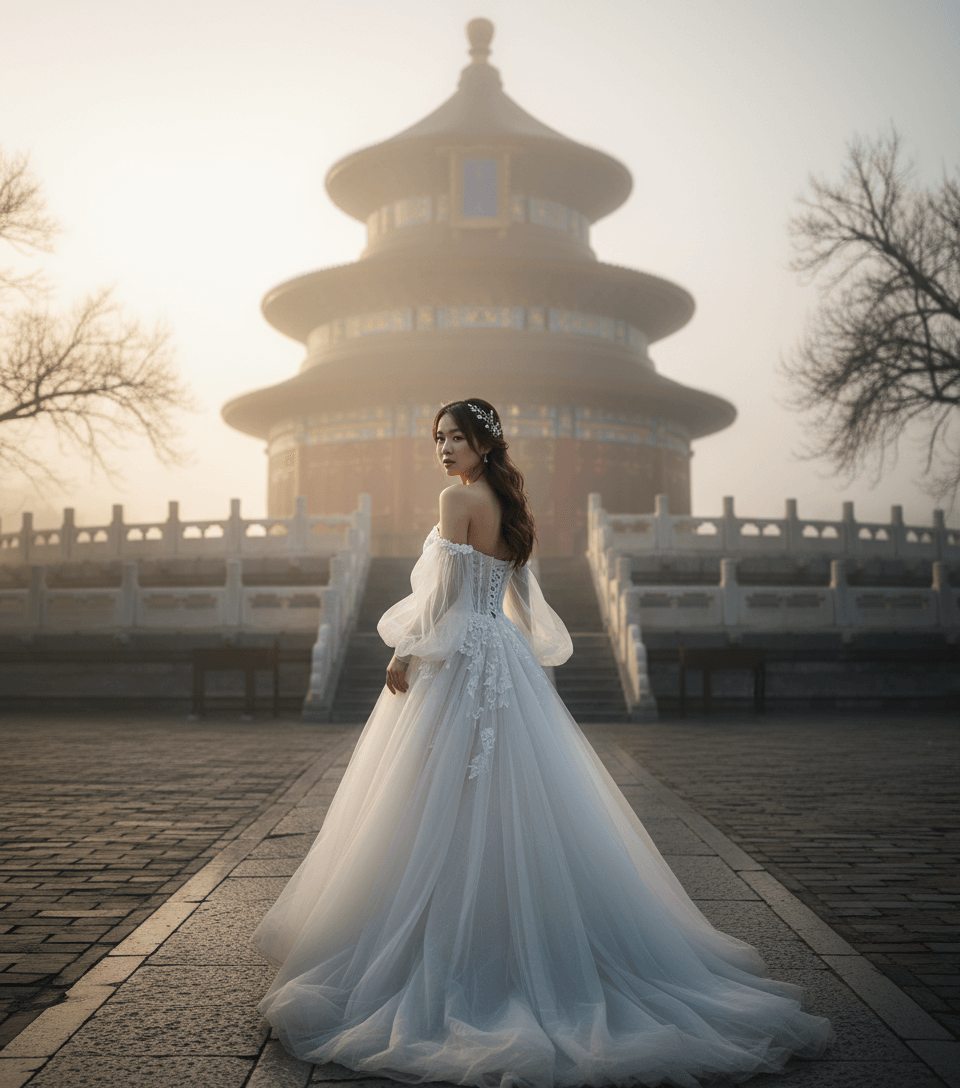 Temple of Heaven Cinematic Wedding Portrait